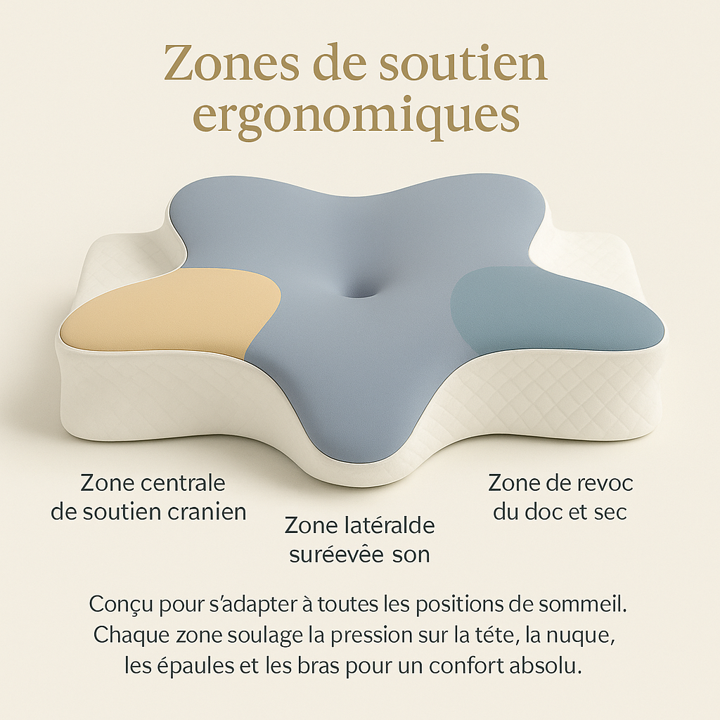 Oreiller Étoilé en Mousse à Mémoire de Forme – Confort Enveloppant | Noctiora™