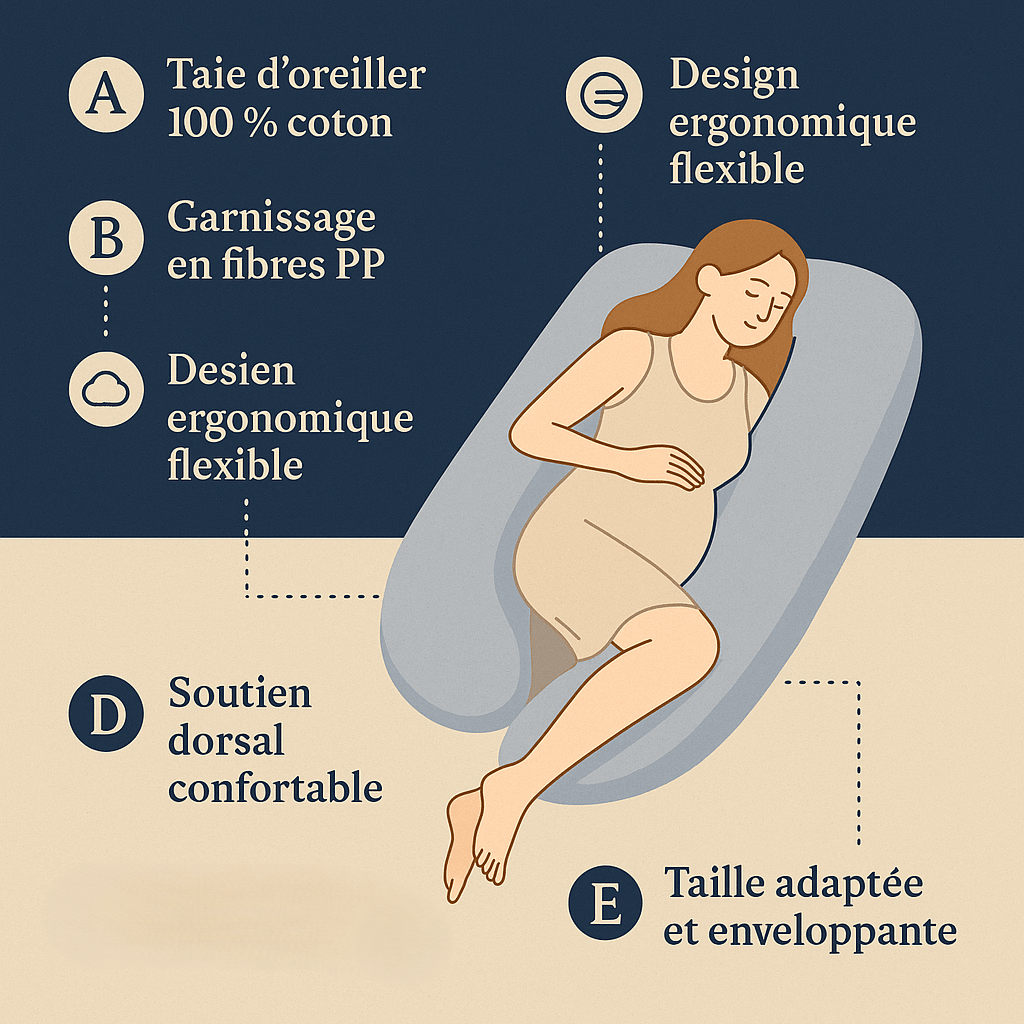 Oreiller de Grossesse en U | Noctiora™ - Noctiora