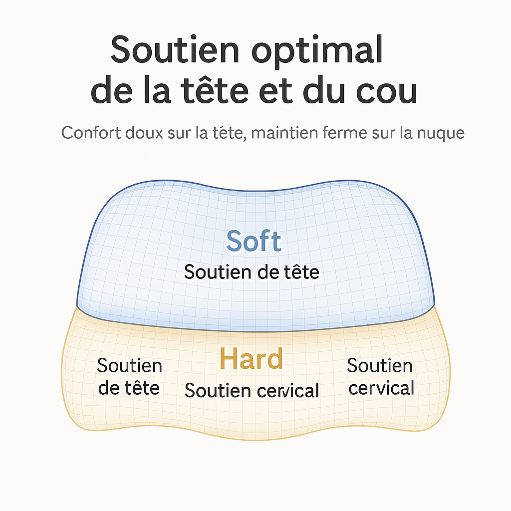 Oreiller Ergonomique à Mémoire de Forme | Noctiora™ - Noctiora