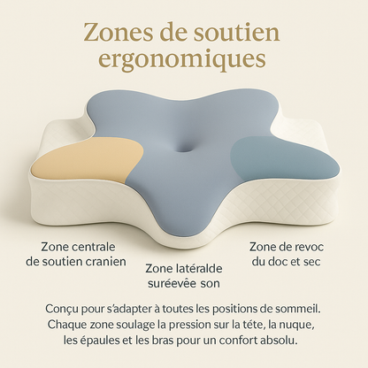 Oreiller Étoilé en Mousse à Mémoire de Forme – Confort Enveloppant | Noctiora™