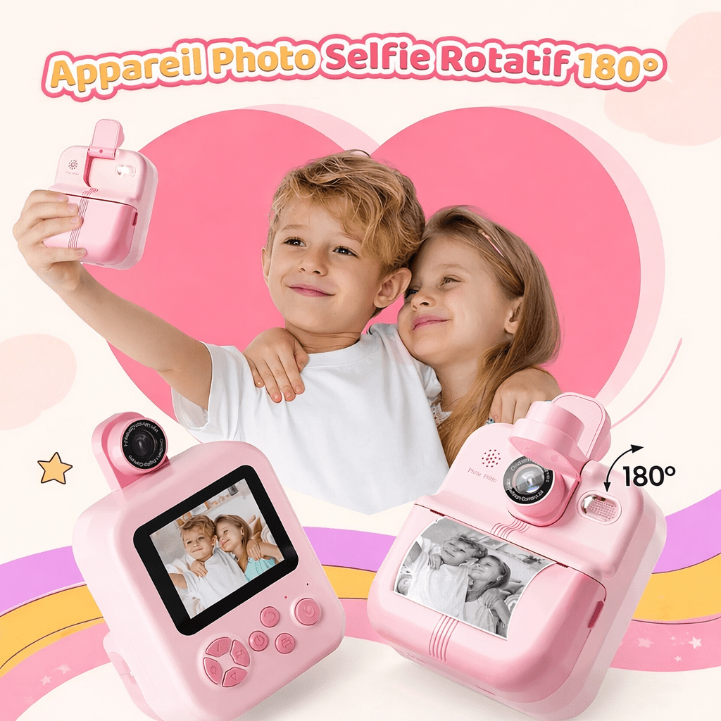 Appareil photo instantané enfant – De 3 à 10 ans, impression immédiate Noctiora™ – confort, ergonomie et sommeil réparateur