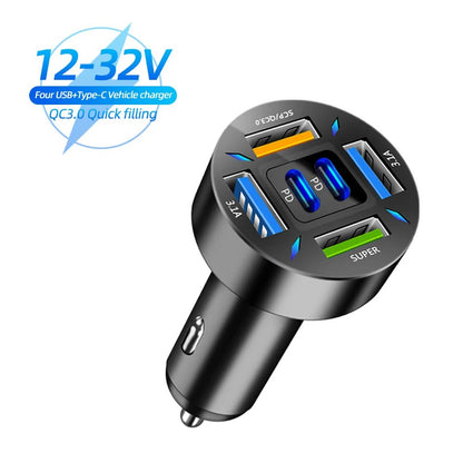 Chargeur Voiture 150W 5 en 1 – USB - C PD & QC3.0 – Charge Rapide Allume - Cigare Noctiora™ – confort, ergonomie et sommeil réparateur