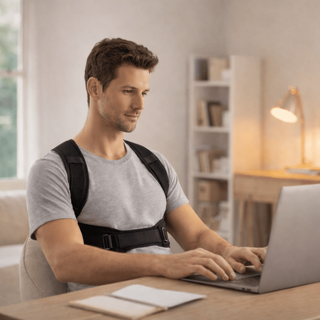 Correcteur de posture Premium Ultra Confort – Maintien dos & épaules réglable Noctiora™ – confort, ergonomie et sommeil réparateur