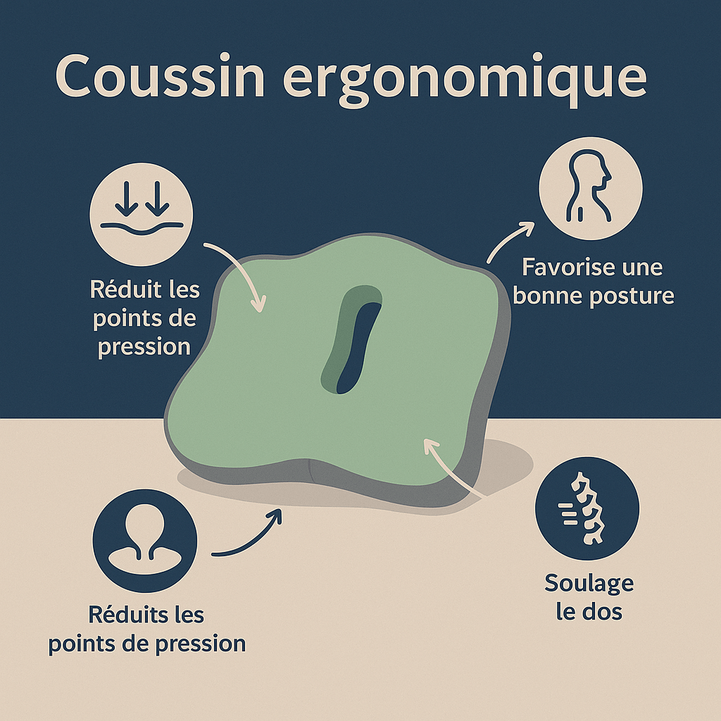 Coussin de Chaise Ergonomique à Mémoire de Forme | Noctiora™ - Noctiora