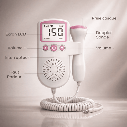 Doppler Fœtal Grossesse – Écoute Cœur Bébé à la Maison Noctiora™ – confort, ergonomie et sommeil réparateur