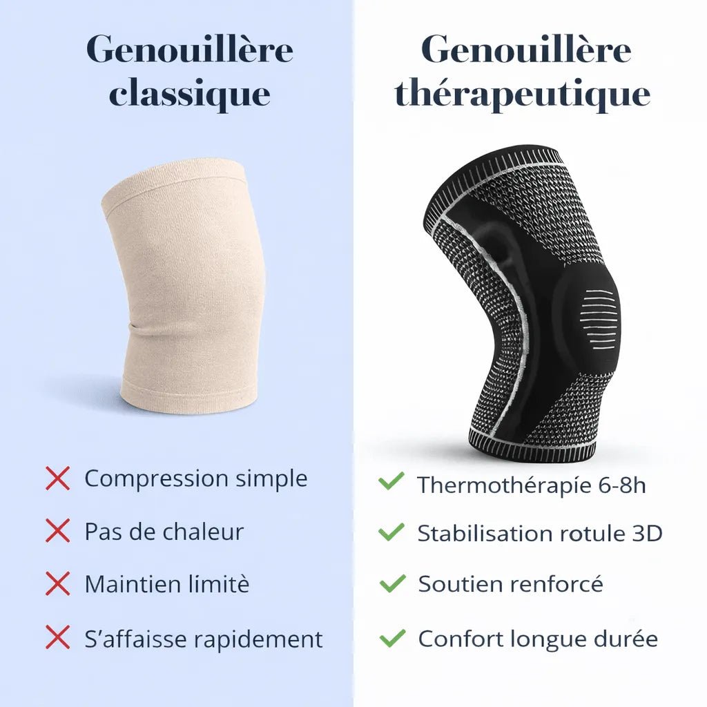 Genouillère Rotulienne pour Arthrose Auto - Chauffante Premium Anti - Douleur Noctiora™ – confort, ergonomie et sommeil réparateur