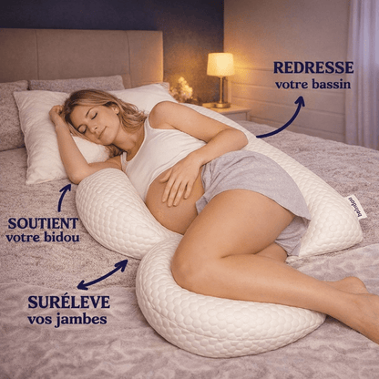 Le Meilleur Coussin de grossesse ultra confortable Noctiora™ – confort, ergonomie et sommeil réparateur