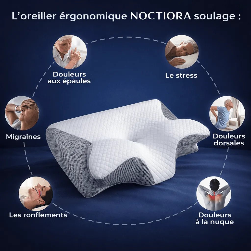 Oreiller Cervical à Mémoire de Forme | Noctiora™ Noctiora™ – confort, ergonomie et sommeil réparateur