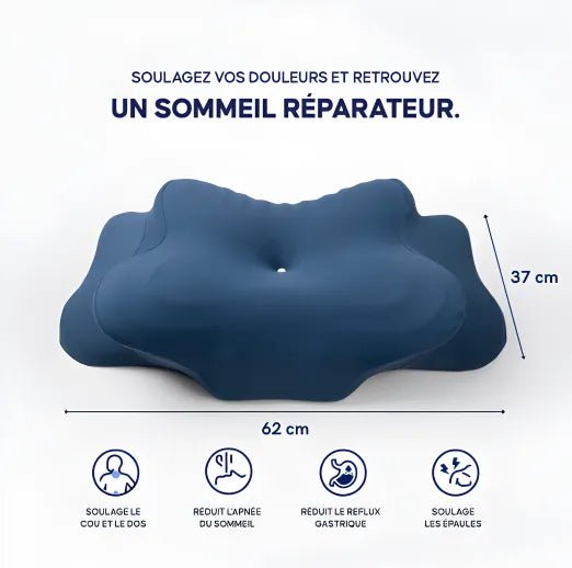 Oreiller Ergonomique PREMIUM à Mémoire de Forme Noctiora™ – confort, ergonomie et sommeil réparateur