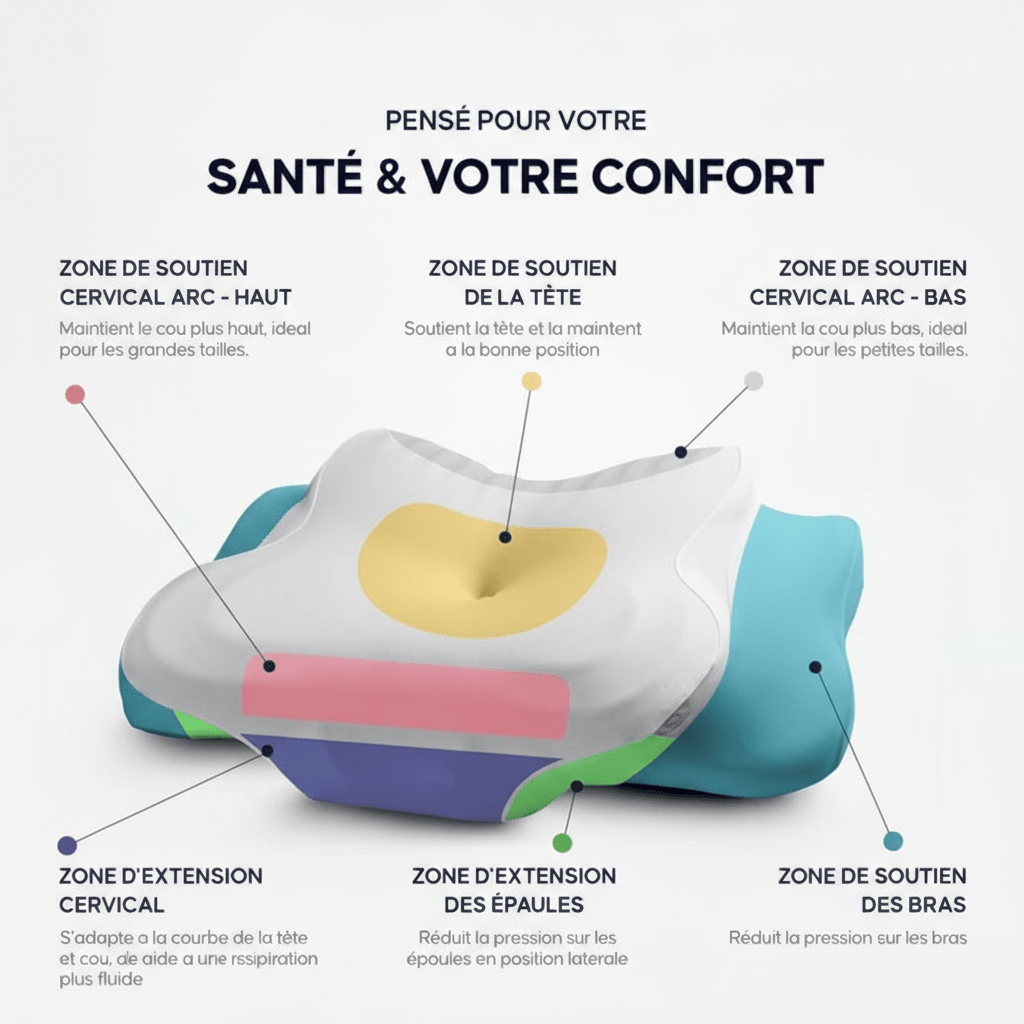 Oreiller Étoilé en Mousse à Mémoire de Forme – Confort Enveloppant | Noctiora™ Noctiora™ – confort, ergonomie et sommeil réparateur